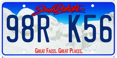 SD license plate 98RK56