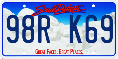 SD license plate 98RK69