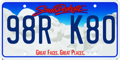 SD license plate 98RK80