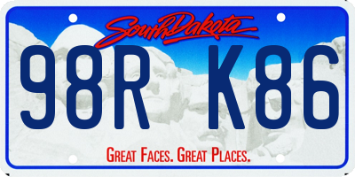 SD license plate 98RK86