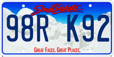 SD license plate 98RK92