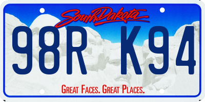 SD license plate 98RK94