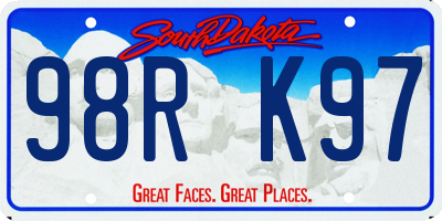 SD license plate 98RK97