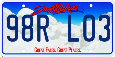 SD license plate 98RL03