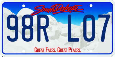 SD license plate 98RL07