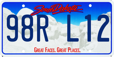 SD license plate 98RL12