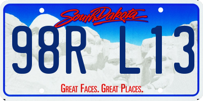 SD license plate 98RL13
