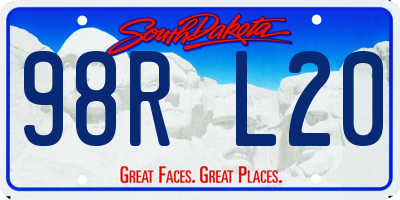 SD license plate 98RL20