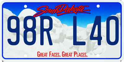 SD license plate 98RL40