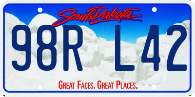 SD license plate 98RL42