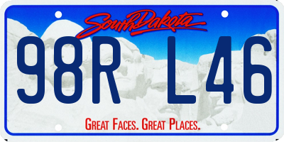 SD license plate 98RL46