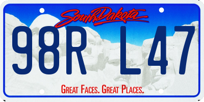 SD license plate 98RL47