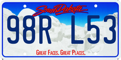 SD license plate 98RL53
