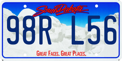 SD license plate 98RL56