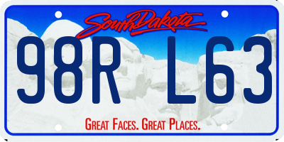 SD license plate 98RL63