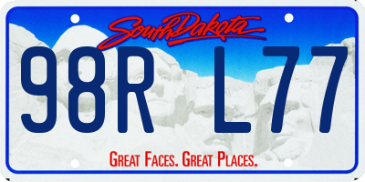 SD license plate 98RL77