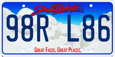 SD license plate 98RL86