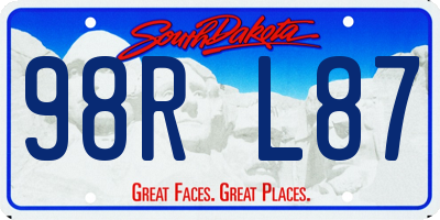 SD license plate 98RL87