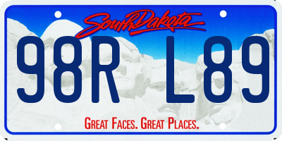 SD license plate 98RL89