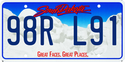 SD license plate 98RL91