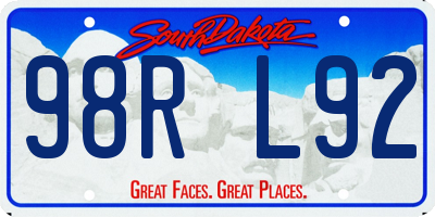 SD license plate 98RL92