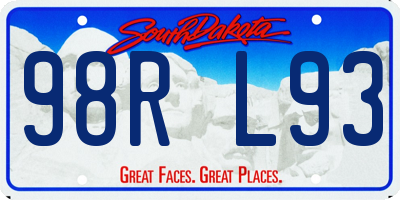 SD license plate 98RL93