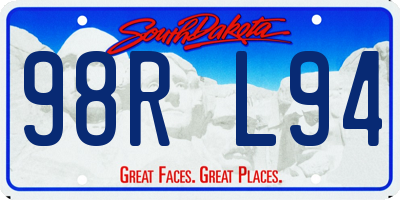 SD license plate 98RL94