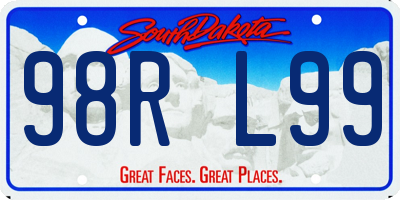 SD license plate 98RL99