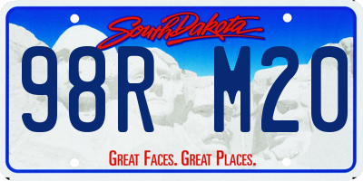 SD license plate 98RM20