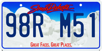 SD license plate 98RM51