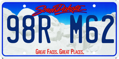 SD license plate 98RM62