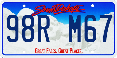 SD license plate 98RM67