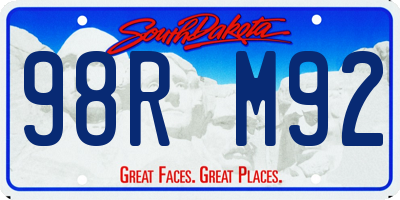 SD license plate 98RM92