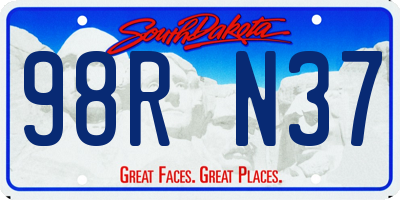 SD license plate 98RN37