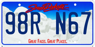 SD license plate 98RN67