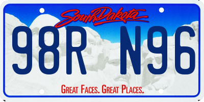 SD license plate 98RN96