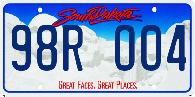 SD license plate 98RO04