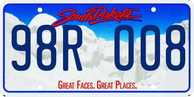 SD license plate 98RO08