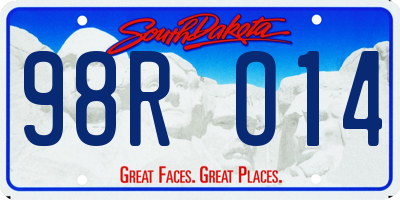 SD license plate 98RO14