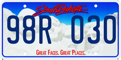 SD license plate 98RO30