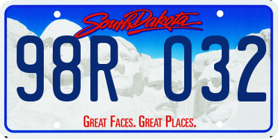 SD license plate 98RO32