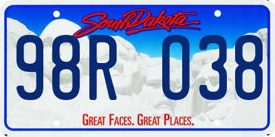 SD license plate 98RO38