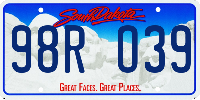 SD license plate 98RO39