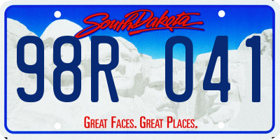 SD license plate 98RO41