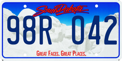 SD license plate 98RO42