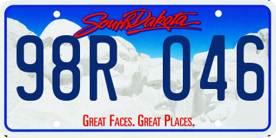 SD license plate 98RO46