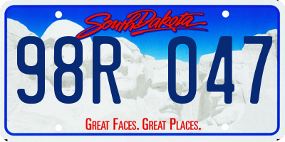 SD license plate 98RO47