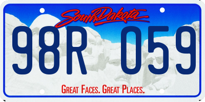 SD license plate 98RO59