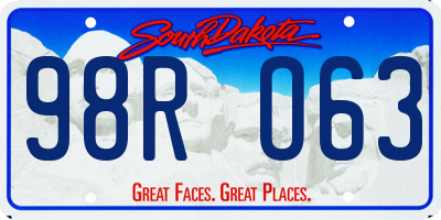 SD license plate 98RO63