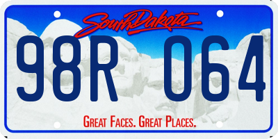 SD license plate 98RO64